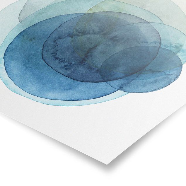 Poster abstrait Big Bang - Bleu
