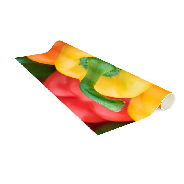 tapis contemporain Mélange de poivrons colorés