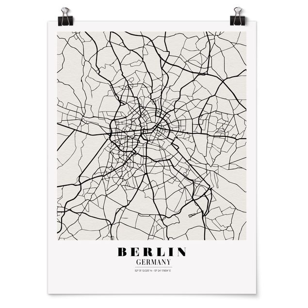 Posters mappemonde Plan de ville de Berlin - Classique