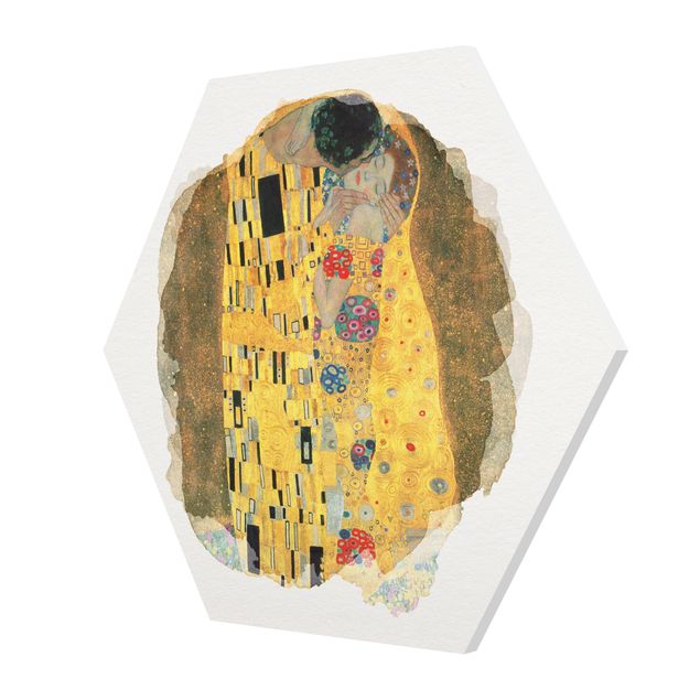 Tableaux reproduction Aquarelles - Gustav Klimt - Le baiser