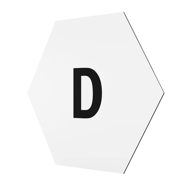 Tableau hexagon Lettre blanche D