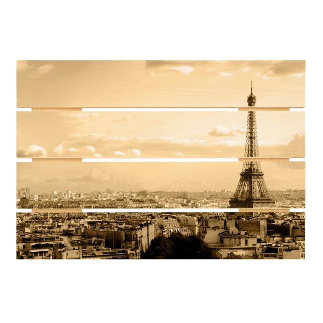 Impression sur bois - I love Paris