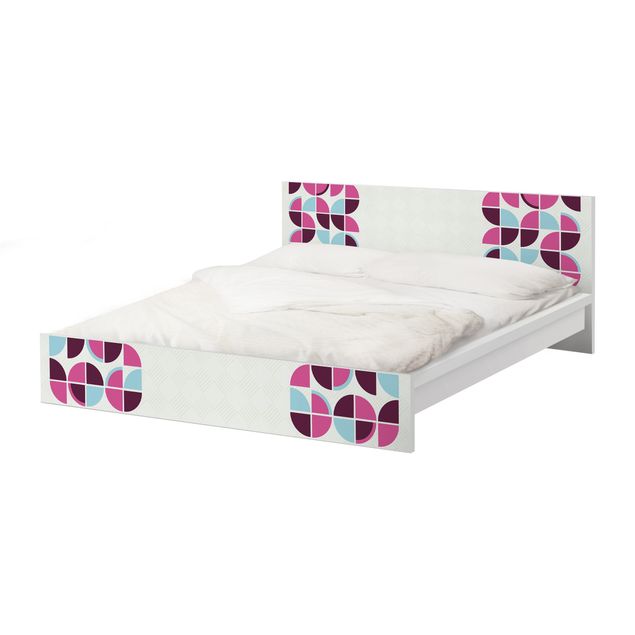 Papier adhésif pour meuble IKEA - Malm lit 160x200cm - Retro Circles Pattern Design