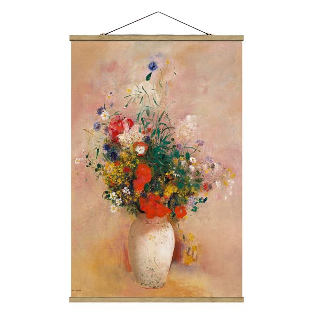 Tableaux modernes Odilon Redon - Vase avec fleurs (fond rose)