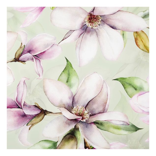 Tableaux de Uta Naumann Illustration de magnolia sur vert menthe