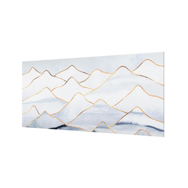Fond de hotte - Watercolor Mountains White Gold