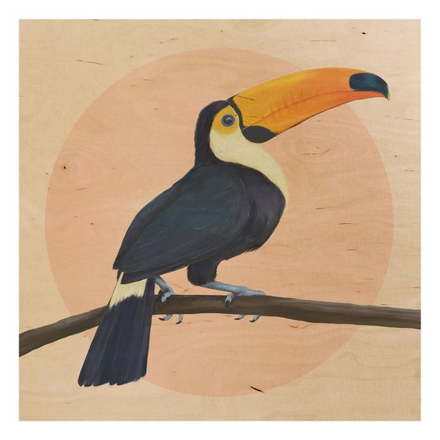 Tableaux Illustration Oiseau Toucan Peinture Pastel