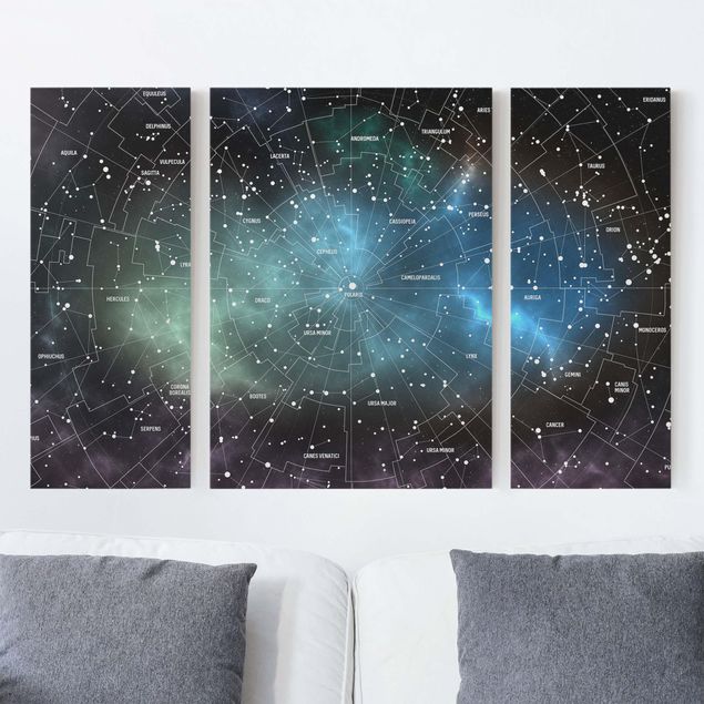 Tableaux modernes Carte des Constellations Stellaires Nébuleuse Galactique