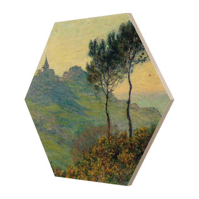 Tableaux Claude Monet - L'église de Varengeville au soleil couchant