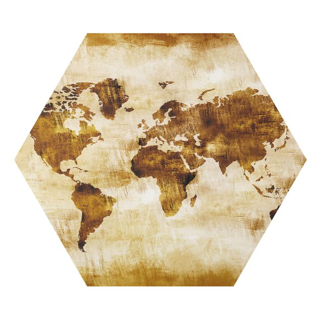 Tableaux marron No.CG75 Carte du monde