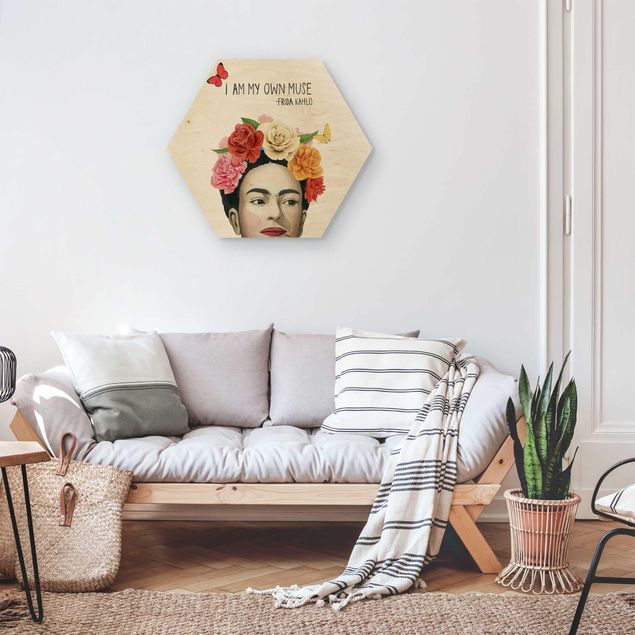 Tableaux en bois avec fleurs Pensées de Frida - Muse