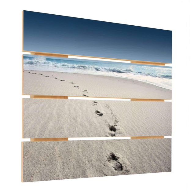 Impression sur bois Traces dans le sable