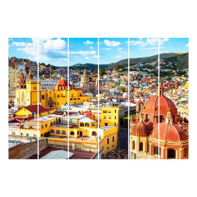 Panneaux rideaux coulissants Maisons colorées Guanajuato