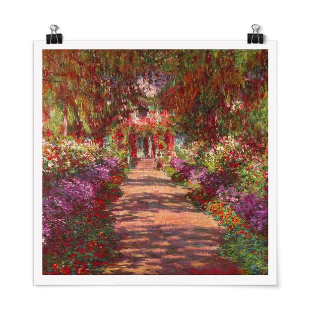 Toile impressionniste Claude Monet - Allée dans le jardin de Monet à Giverny