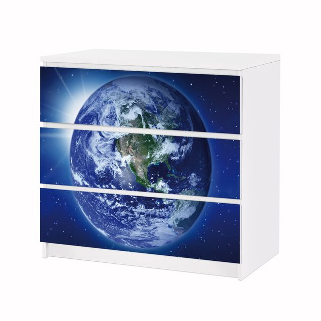 Papier adhésif pour meuble IKEA - Malm commode 3x tiroirs - Earth In Space