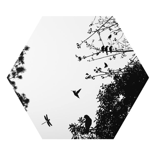 Tableaux muraux Vieil arbre avec des oiseaux