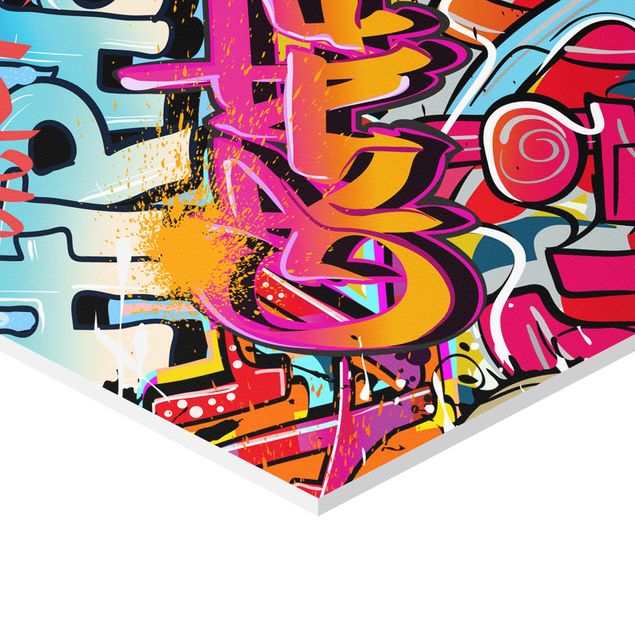 Tableau hexagon Hip Hop Graffiti