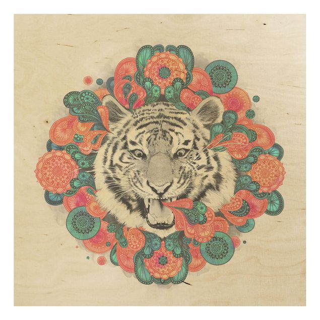 Tableaux muraux Illustration Tigre Dessin Mandala Paisley