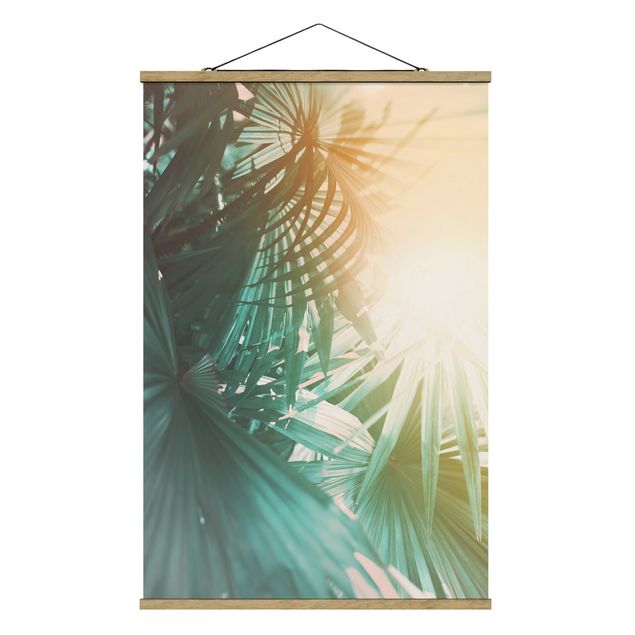 tableaux floraux Plantes Tropicales Palmiers au Coucher du Soleil