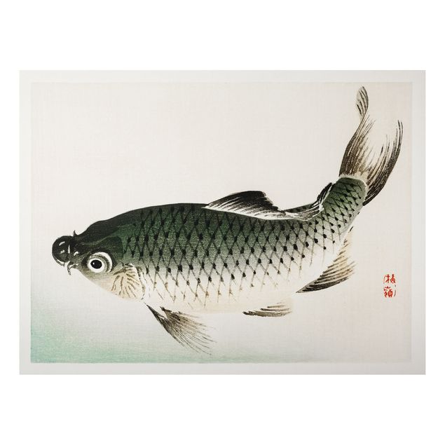 Tableau poisson Dessin vintage asiatique Carpe