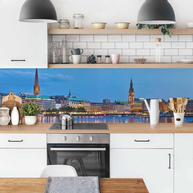 Crédence cuisine villes et architecture Hambourg Skyline