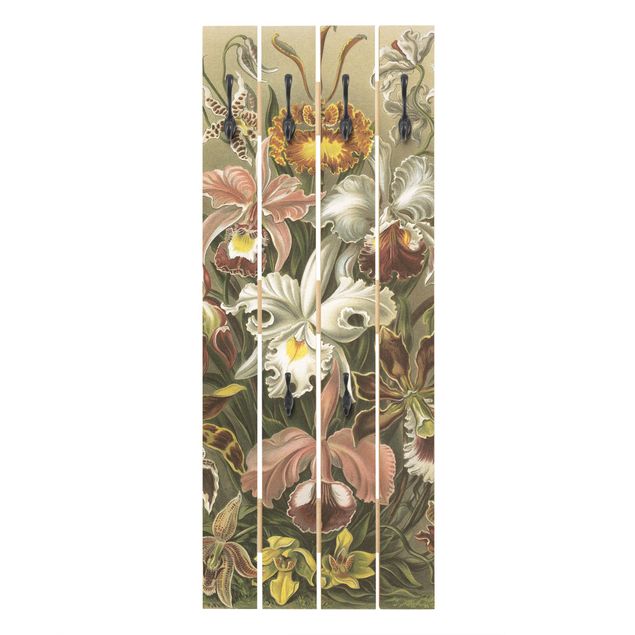 Porte manteaux muraux Tableau Vintage Orchidée
