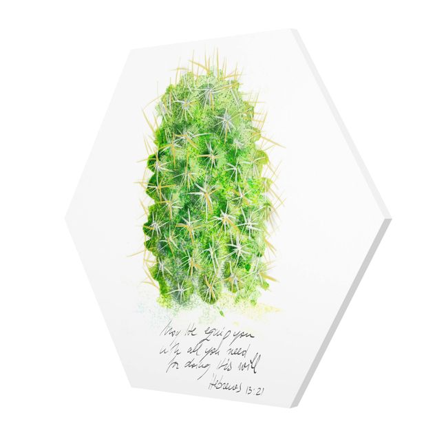 Tableaux verts Cactus avec verset biblique I
