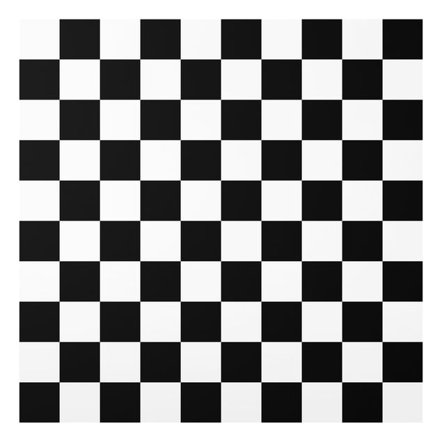 Fonds de hotte - Geometrical Pattern Chessboard Black And White - Carré 1:1