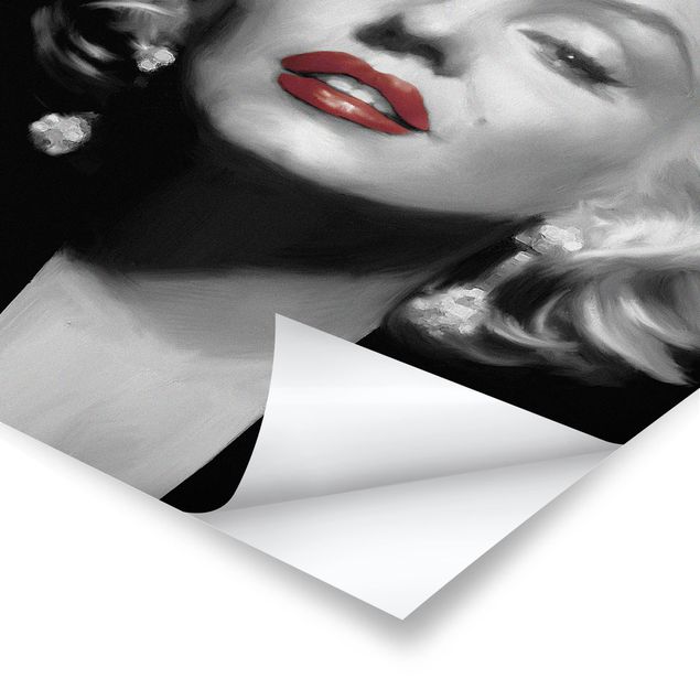 Affiche déco Marilyn aux lèvres rouges