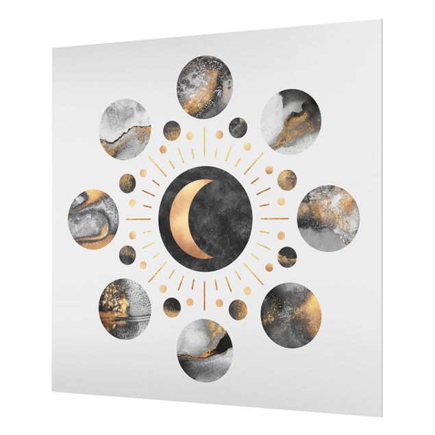 Fond de hotte - Moon Phases Abstract Gold