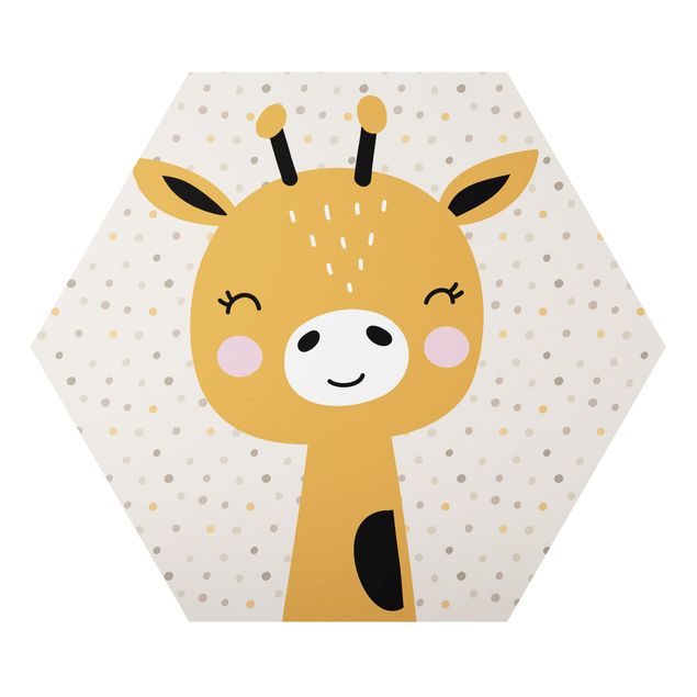 Tableau couleur jaune Bébé Girafe