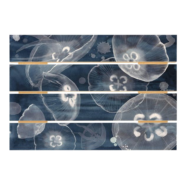 Impression sur bois - Moon Jellyfish II
