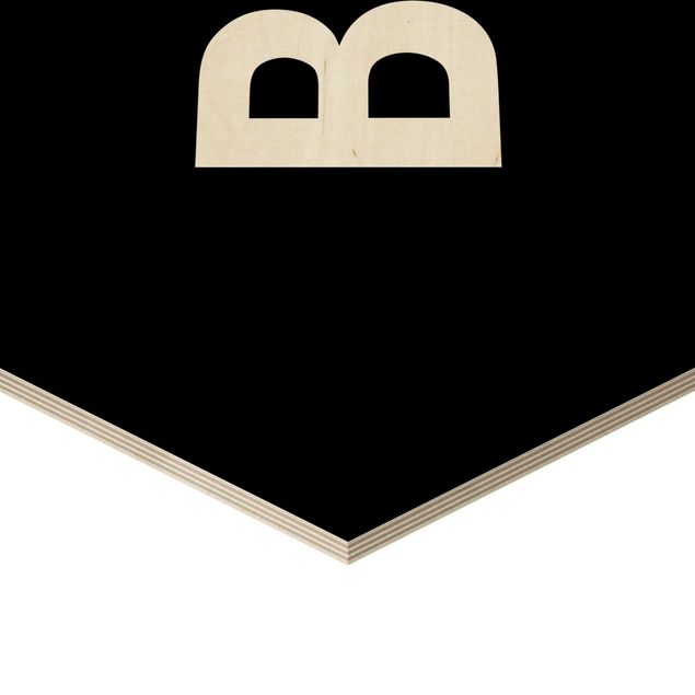 Hexagone en bois - Letter Black B