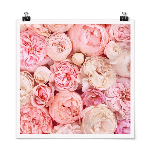Tableau romantique amour Roses Coral Shabby en rose