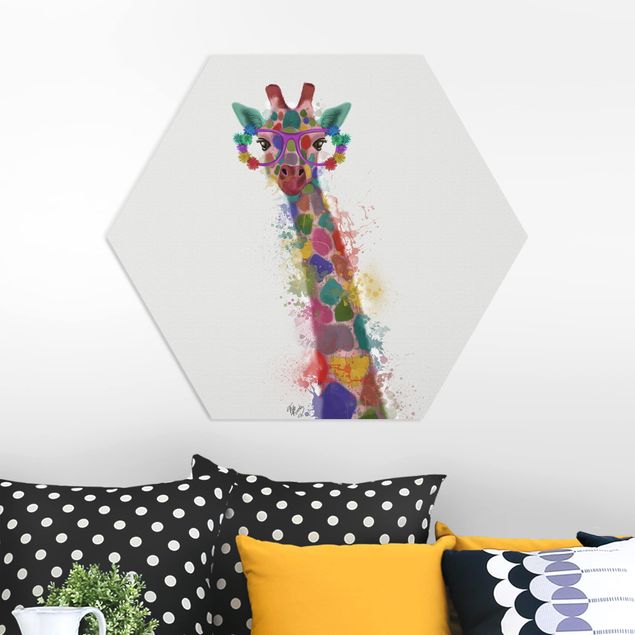 Déco chambre bébé Taches arc-en-ciel Trio de Girafe