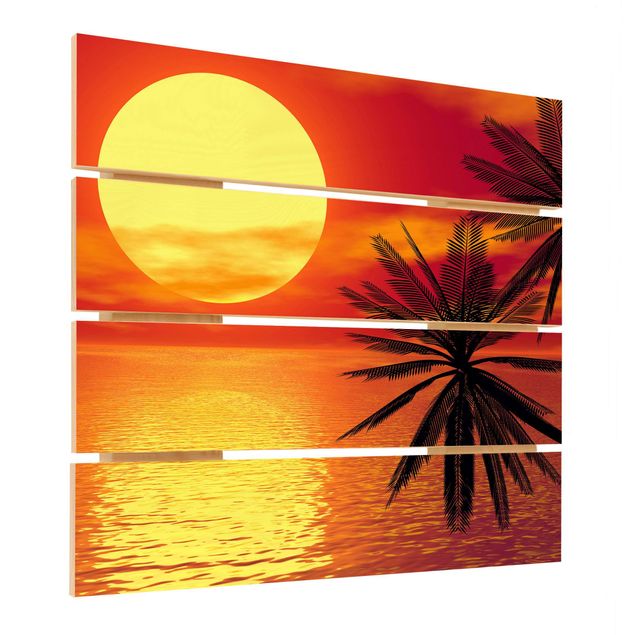 Impression sur bois - Caribbean sunset