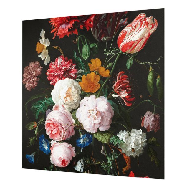 Reproduction tableaux célèbres Jan Davidsz De Heem - Nature morte avec des fleurs dans un vase en verre