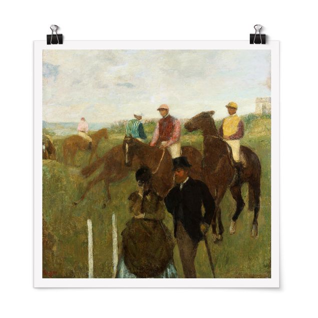 Tableau artistique Edgar Degas - Jockeys sur la piste de course