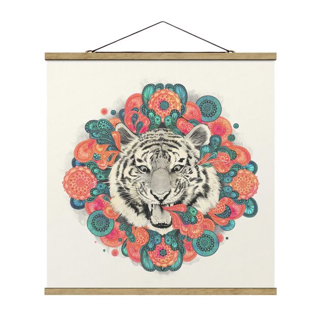 Tableaux animaux Illustration Tigre Dessin Mandala Paisley