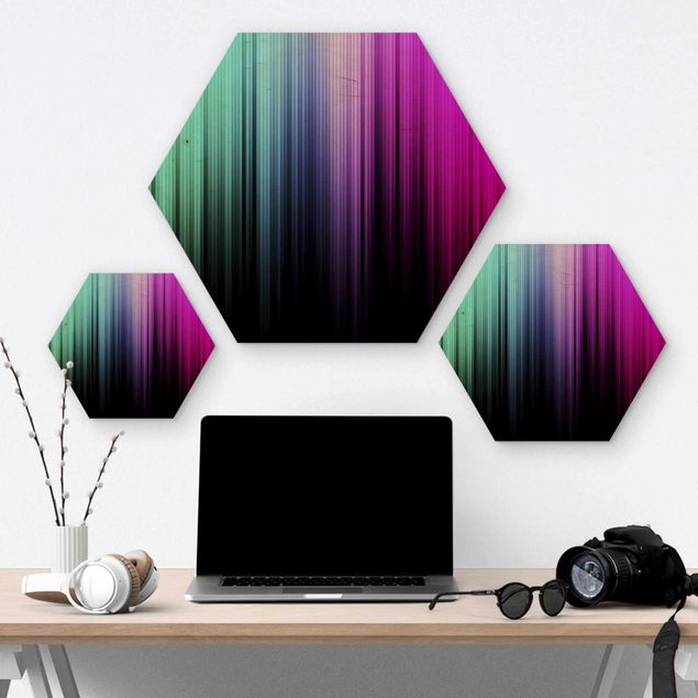 Hexagone en bois - Rainbow Display