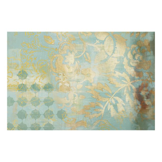 Fonds de hotte - Moroccan Collage In Gold And Turquoise II - Format paysage 3:2