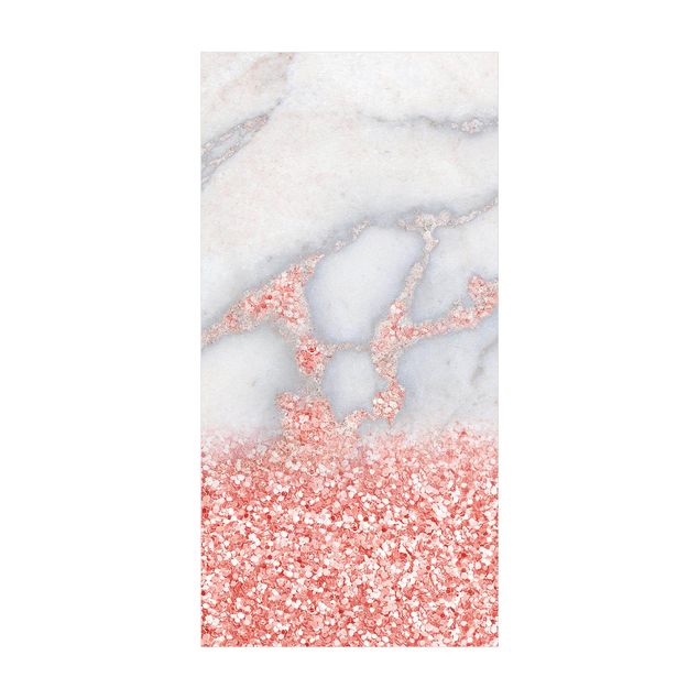 tapis modernes Marbre avec confettis roses