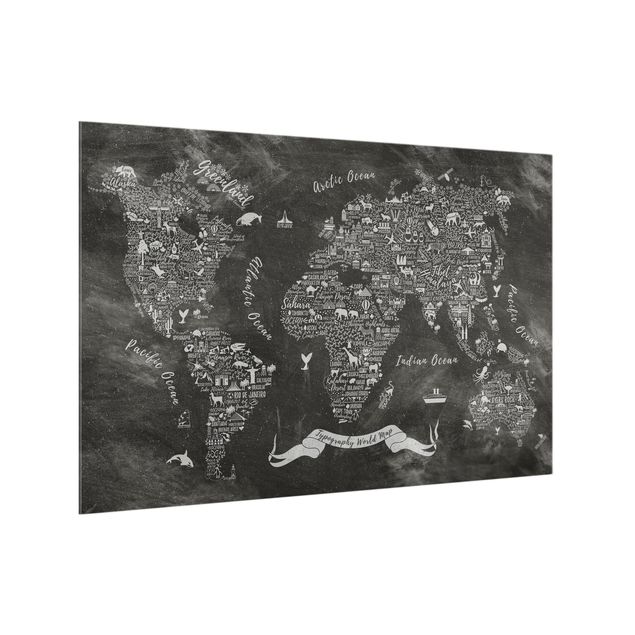 Fond de hotte - Chalk Typography World Map