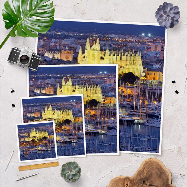Posters Palma De Mallorca City Skyline et Port