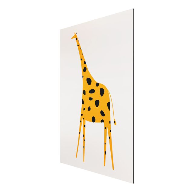 Tableau moderne Girafe jaune