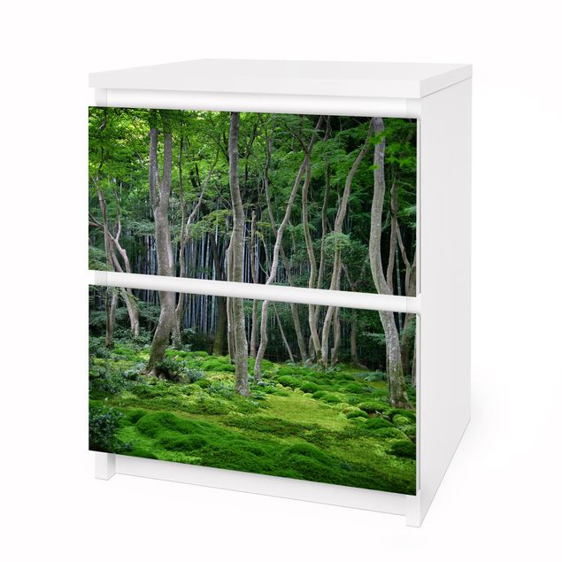 Papier adhésif pour meuble IKEA - Malm commode 2x tiroirs - Japanese Forest