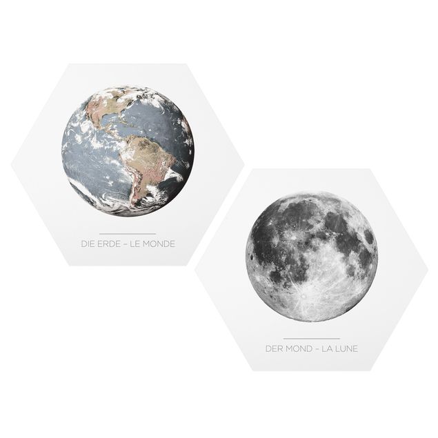 Tableau de ville Moon And Earth