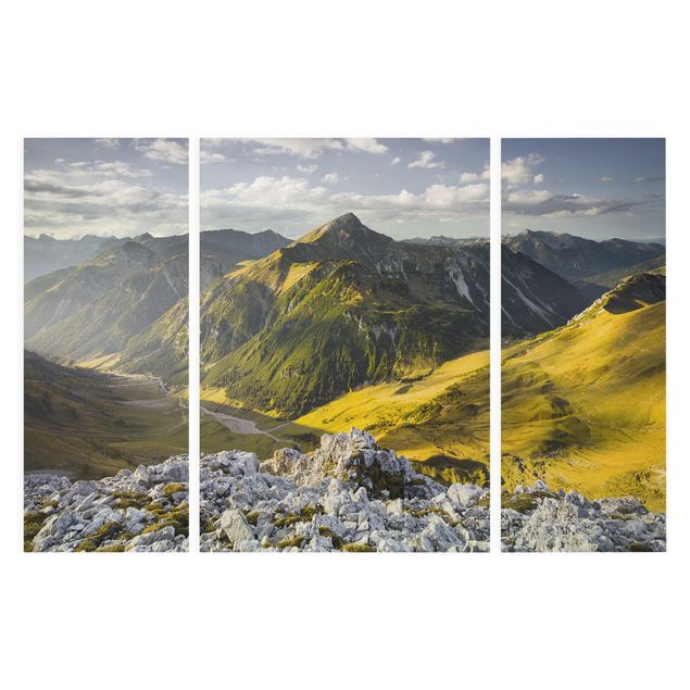 Tableau toile italie Montagnes et vallée des Alpes Lechtal au Tyrol