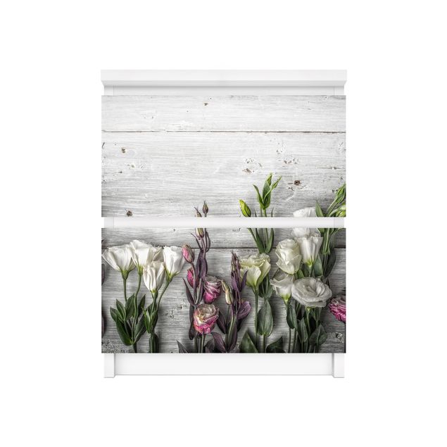Film adhésif gris Tulip Rose Shabby Wood Look