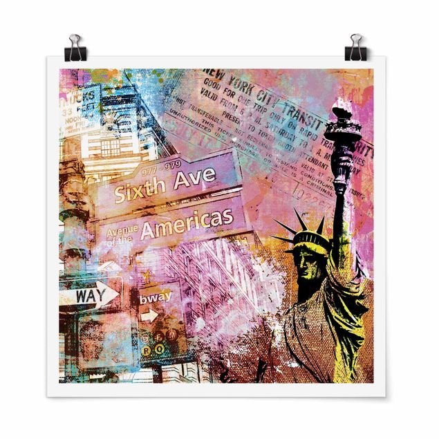 Tableau citations Collage de la Sixième Avenue de New York